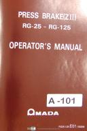 Amada ZII RG-24 & RG-125, Press Brake, Install Control Operations & Maint Manual