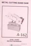 Arfa 1018S 1018SV Metal Cutting Bandsaw, Operators Instruction and Parts Manual