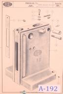 Aciera Type F1, Broach Milling Machine, Parts Drawings Manual Year (1956)