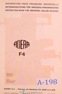 Aciera Type F4, F4 & F5, Milling Machine, operations - Services & Parts Manual