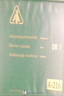 Artillerie Inrichtingen DR.1, A.I. Lathe, Service and Parts Lists Manual 1961