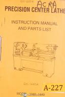 Acra China 1340 & 1440, Centre Lathe, Instructions & Parts Manual