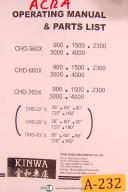 Acra Kinwa, CHD 560X, 660 & 760, lathe, Operations & Parts List Manual Year 2008