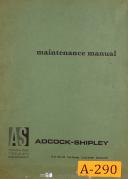 Adcock - Shipley Model 1E, Horizontal Milling Maintenance Manual Year (1966)