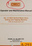 Allen No. 3, V-Belt Vertical Drilling and Tapping Machine, Operations Manual