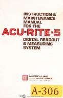 Acu-Rite 5 DRO, Micro-Line Bausch & Lamb, Instructions and Maintenance Manual