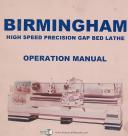 Birmingham DL Series, 18/22/26L, Gap bed Lathe, Operations Manual
