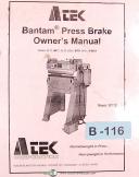 Atek Models B212 B412 B512 B224 B424 B624, Press Brake , Owner's Manual 2001