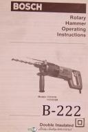 Bosch Operators Instructions 11212VS, 11212VSR Rotary Hammer Manual