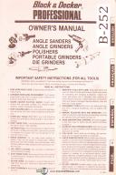 Black & Decker Professional 7" & 9", Sander and Grinder, Owners Manual 1983