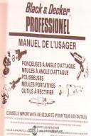 Black & Decker Professional 7" & 9", Sander and Grinder, Owners Manual 1983
