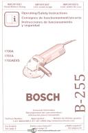 Bosch 1700A, 1701A, 1703A EVS, Grinder, Multi-lingual, Owners Manual Year (2001)