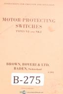 Brown Boveri Types N2, NK2, Motor Protectin Switches Operations and Parts Manual