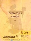 Brideport J-Head Turret Milling Machine, Operations Parts & Optical Manual 1962