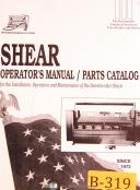Betenbender Shear, Operations and Parts List Manual Year (1997)