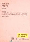 Brown & Sharpe No. 00 Size, Cutting Off & Screw Threading, Parts Manual 1937