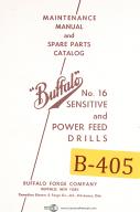 Buffalo No. 16, Sensitive & Power Feed Drill, Maintenance & Spare Parts Manual