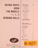 Buffalo #1/2 - #1 - #2, Bending Rolls, Repair Parts Manual Year (1975)