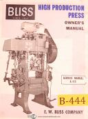 Bliss 660, Press Brake, Install Operating, A-113 Service Owners Manual