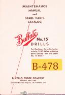 Buffalo Forge No. 15, Drills before 1957, Maintenance & Spare Parts Manual 1959