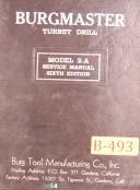 Burgmaster Model 2-A, Turret Drill, Service Manual Year (1951)