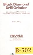 Black Diamond Drill grinder, Parts No. 100577, Oepration and Maintenance Manual