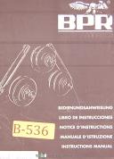 BPR Curvatrici, Eagle Bender CP30P, Universal Bending Roll, Operations Manual