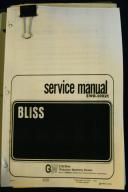 Bliss Press C-22 Thru C-60 Operation, Service Manual