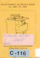 IMAC FA200/4 FA200/6, Notcher, Operations and Maintenance, Italian/Eng Manual