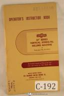 Cincinnati Operator's Instruction 30" Vertical HydroTel Milling Machine Manual