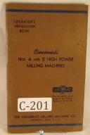 Cincinnati Operator's Instruction 4 & 5 High Power Milling Machine Manual