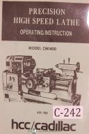 Cadillac HCC Operators CM 1400 14 Inch Standard Lathe Manual