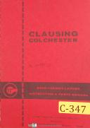 Clausing 17", 8000 Series Lathes, Instructions & Parts Mnaual Year (1966)