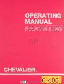 Chevalier 612SP, 618SP & 818SP, Accugrind Grinder, Operation & Parts Manual 1985
