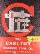 Carlton 3A, 4A & 5A, Radial Drill, Operations Maintenance and Parts List Manual
