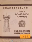 Chambersburg Model F, Board Drop hammers, Lubrication Instructions Manual