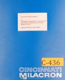 Cincinnati Milacron Elektrojet EDM, Model 10-E-23, Service and Parts Manual 1976