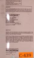 Cincinnati Milacron 30" by 52", Vertical Hydrotel Milling Machine Service Manual