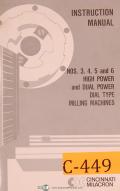 Cincinnati Milacron No. 3, 4 5 &6, Milling Machine, Instructions Manual 1972