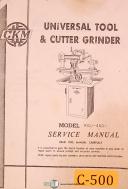 CKM KGU-450, Universal Tool & Cutter Grinder, Service Manual Year (1960)