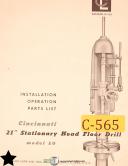 Cincinnati-Cincinnati 21\" Stationary Head LO, Drill Operations Maintenance & Parts Manual-21\"-LO-01