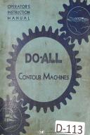 DoAll Contour Saw Operators Instruction V 16, V 36, ML Machine Manual