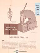 Di Acro No. 1 and No. 2, Hand Operated Punch Press, Operation Instruction Manual