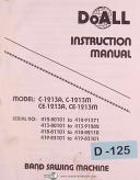 Doall C-1213A, C-1213M CE1213A CE1213M, Band Saw, Instructions Manual 1982
