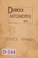 Durexx Automotive Operations Service Parts Lists Pipe Bending Machine Manual