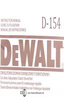 DeWalt DW Series, Cordless Adjustable Clutch Driver/Drill, Instructions Manual