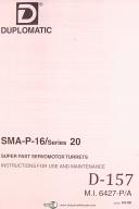 Duplomatic SMA-P-16/Series 20, Servomotor Turrets, Instruct & Maintenance Manual