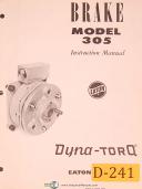 Eaton Dyna Torq, Model 305, Brake Instructions Manual Year (1962)