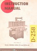 Doall Model MTA-70 and MTA-60, Micro Slicing Machine, Instruction Manual 1965