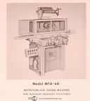 Doall Model MTA-70 and MTA-60, Micro Slicing Machine, Instruction Manual 1965